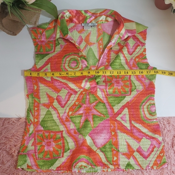 Alberto makali sleeveless crinkle top M size - Picture 6 of 8